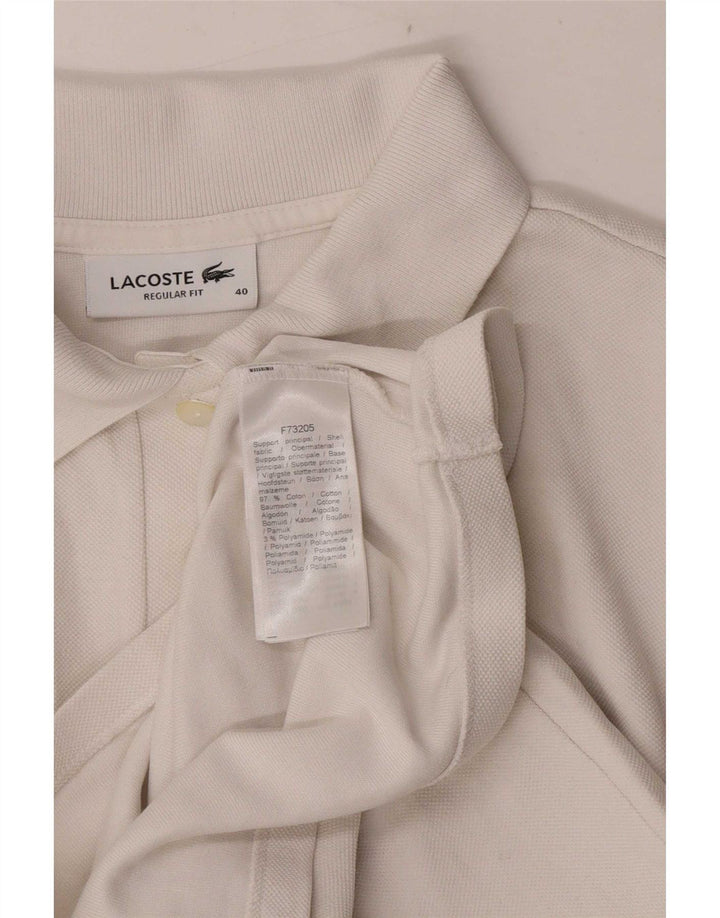 Lacoste Womens Regular Fit Polo Shirt Size 40 Medium White Cotton
