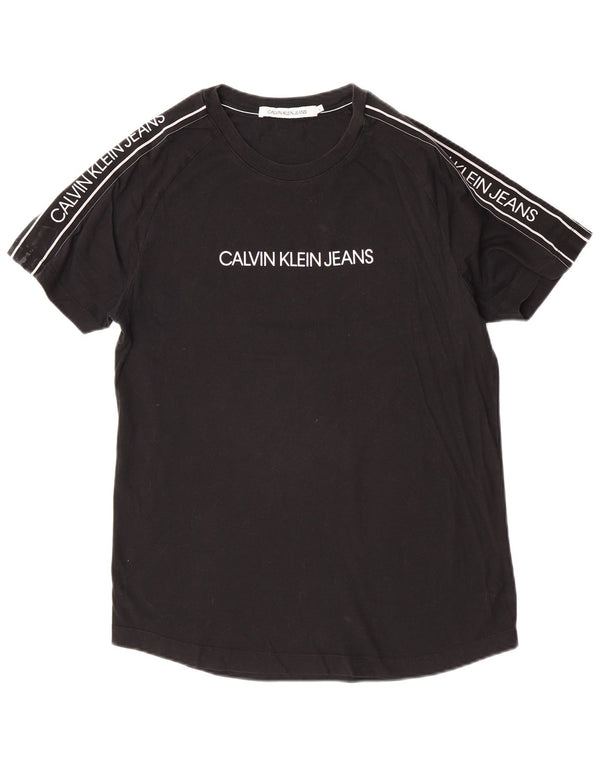 Calvin Klein Jeans Mens Graphic T-Shirt Top Large Black Cotton