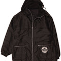 Vintage Mens Hooded Padded Jacket UK 42 XL Black Polyamide