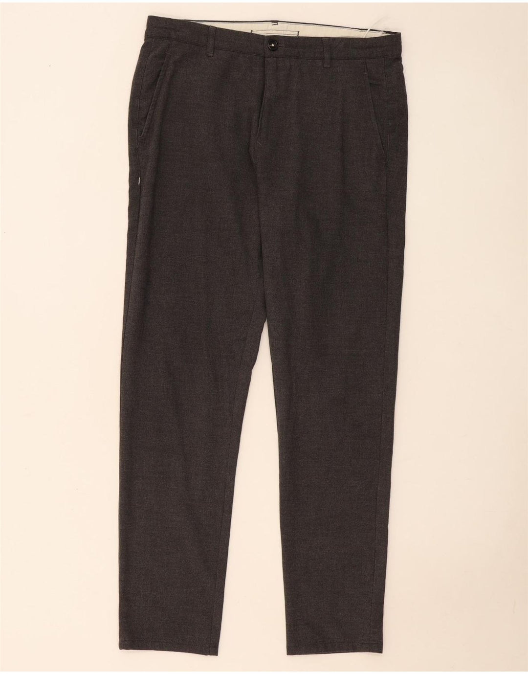 Zara Mens Slim Chino Trousers EU 40 Medium W30 L29 Grey Flecked