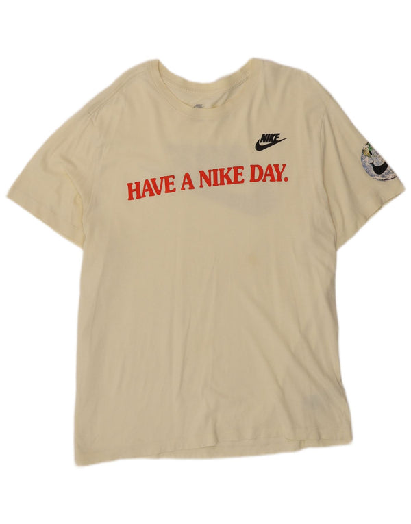 Nike Mens Graphic T-Shirt Top XL Yellow Cotton