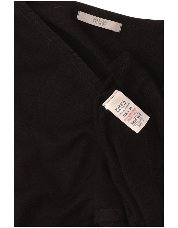 Marks & Spencer Womens Cardigan Sweater UK 14 Medium Black Viscose