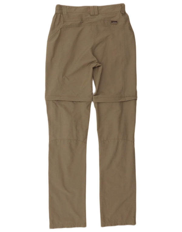 Brugi Womens Slim Casual Trousers UK 10 Small W28 L33 Khaki Polyamide