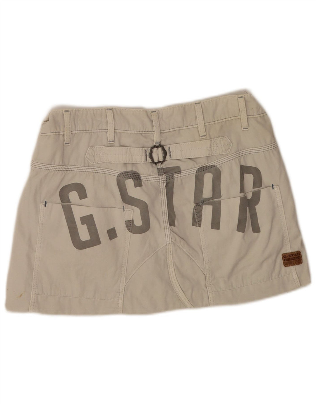 G-Star Womens Graphic Mini Skirt W32 Large Beige Cotton