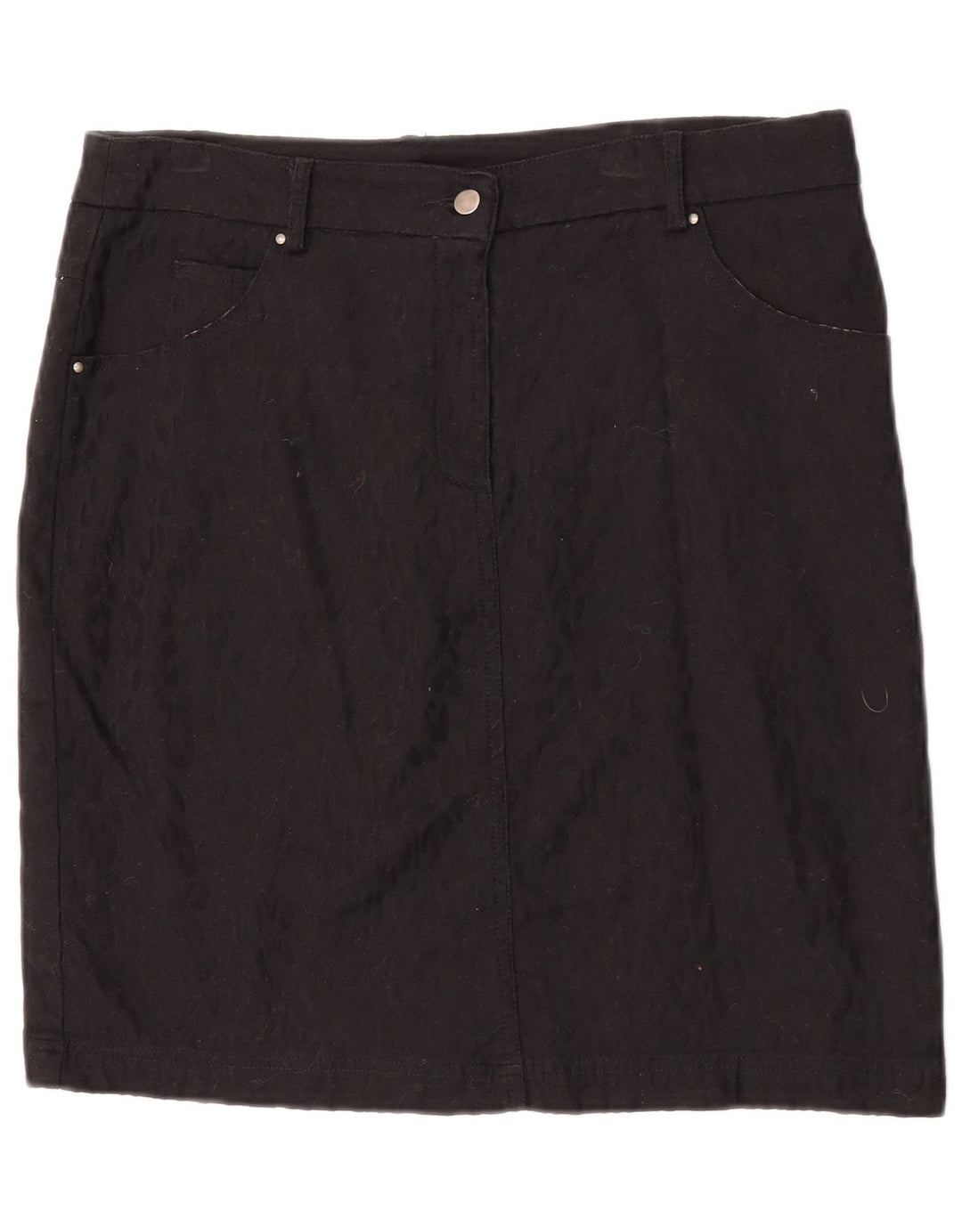 Laura Ashley Womens Straight Skirt UK 12 Medium W34  Black Cotton