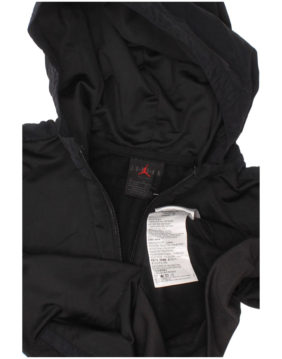 Jordan Boys Zip Neck Hoodie Jumper 2-3 Years Black Polyester