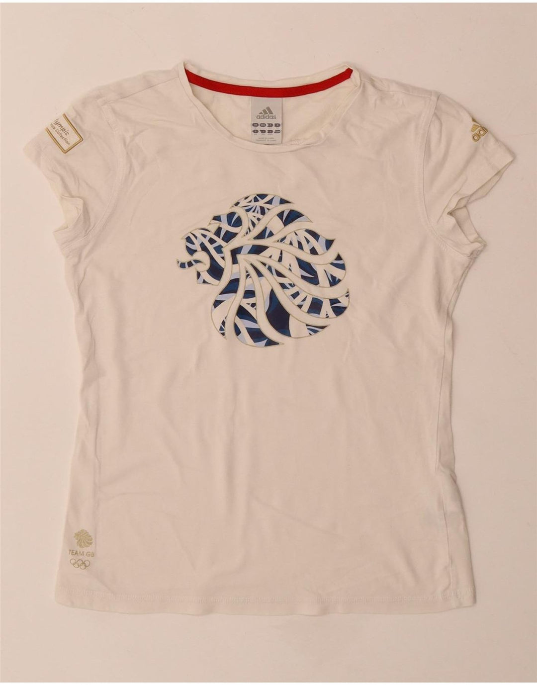 Adidas Womens Graphic T-Shirt Top UK 16 Large White Cotton