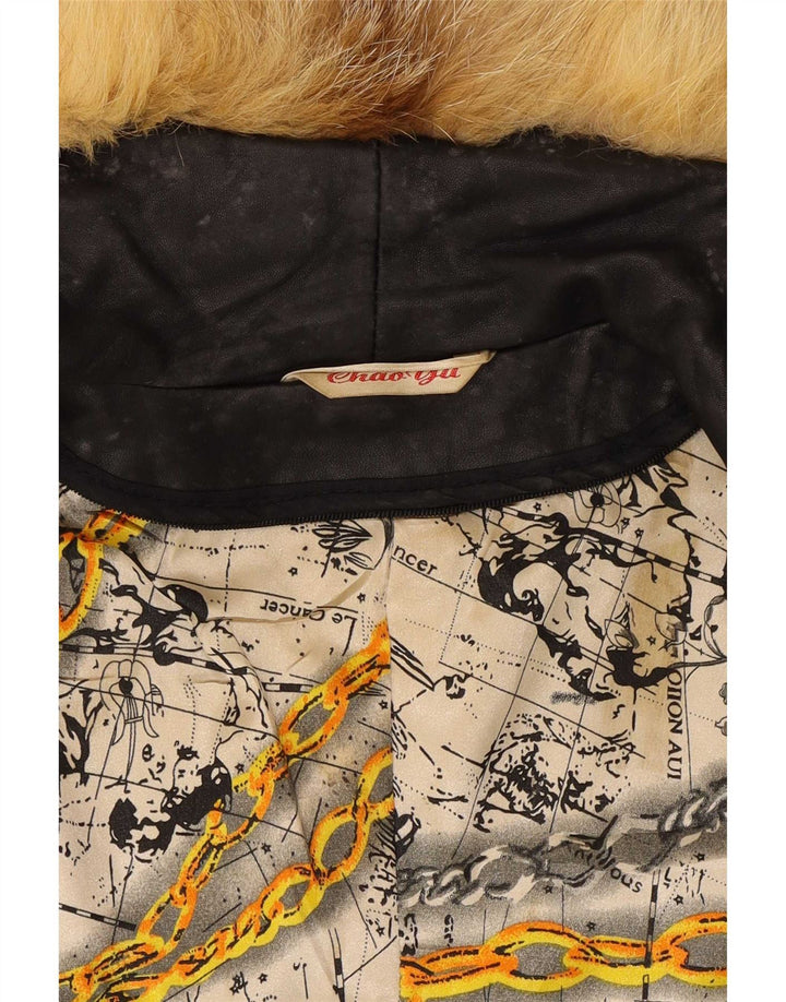 Vintage Womens Leather Jacket UK 12 Medium Black