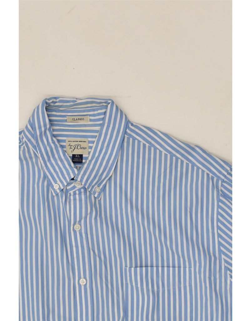 J. CREW Mens Classic Short Sleeve Shirt XL Blue Pinstripe Cotton | Vintage J. Crew | Thrift | Second-Hand J. Crew | Used Clothing | Messina Hembry 