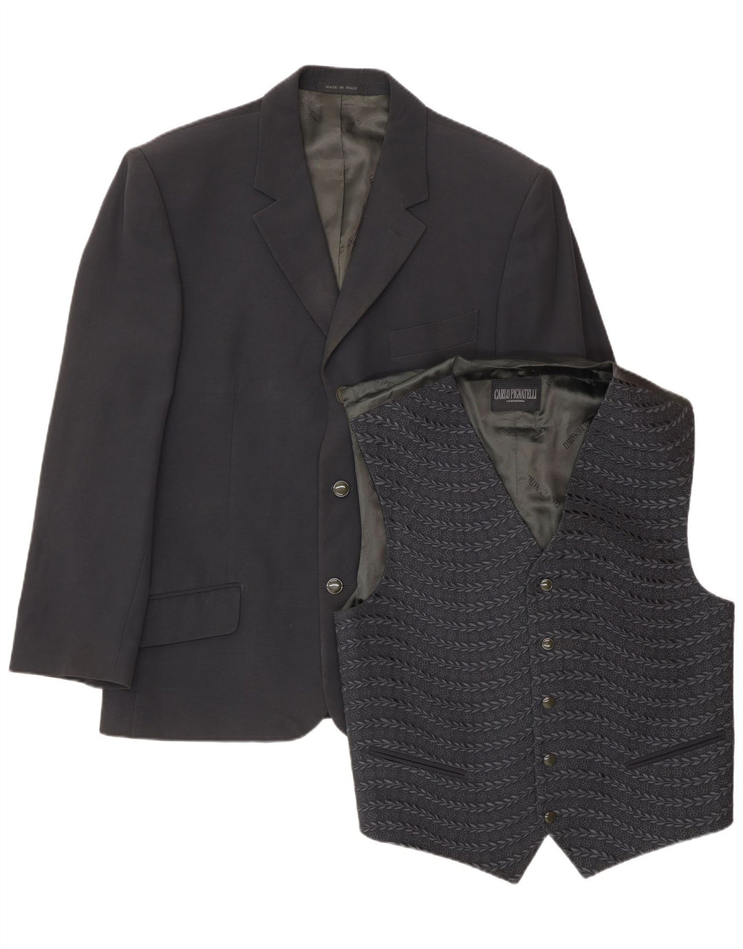 Carlo Pignatelli Mens 3 Button 2 Piece Set IT 52 XL Navy Blue Acetate
