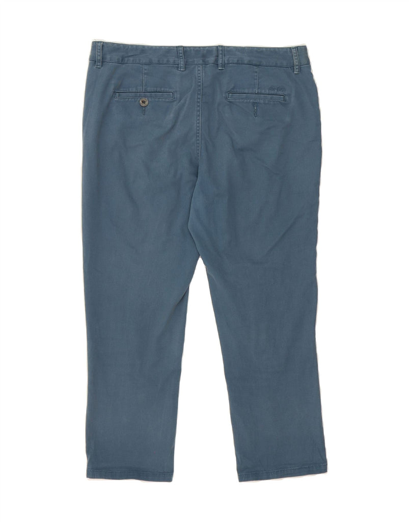 FAT FACE Womens Slim Cropped Trousers UK 14 Large W36 L24 Blue Cotton Vintage Fat Face and Second-Hand Fat Face from Messina Hembry 