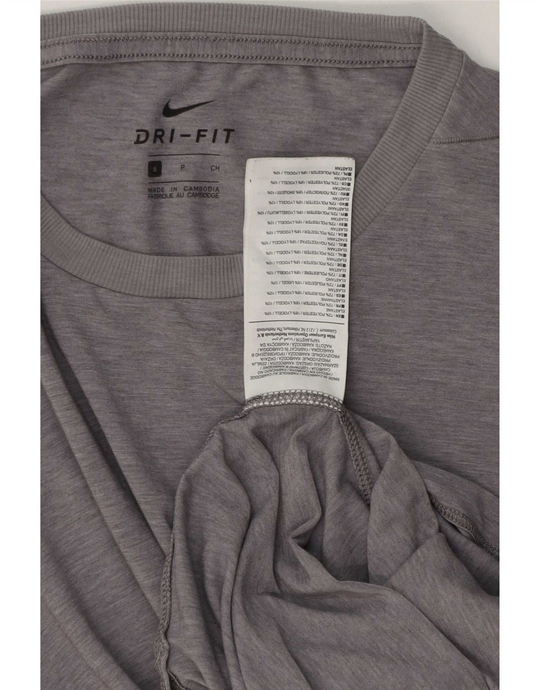 Puma Mens Tall T-Shirt Top Small Grey Polyester