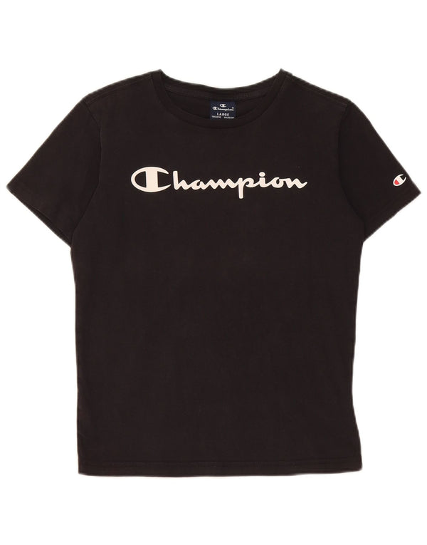 Champion Boys Graphic T-Shirt Top 11-12 Years Large Black Cotton