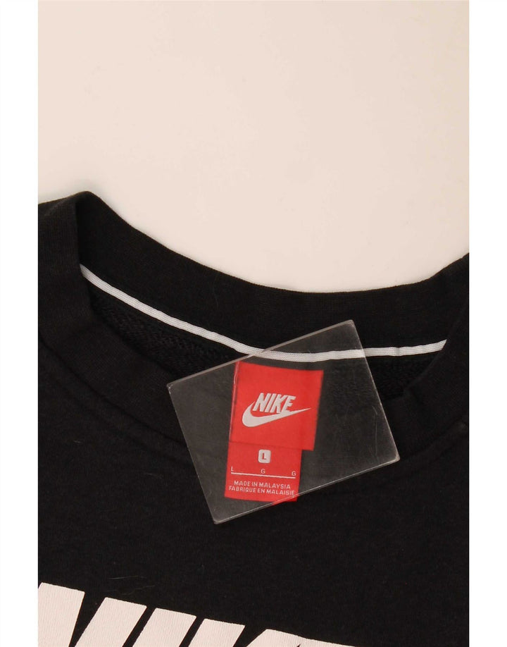 Nike Womens Graphic Sweatshirt Jumper UK 16 Large Black
