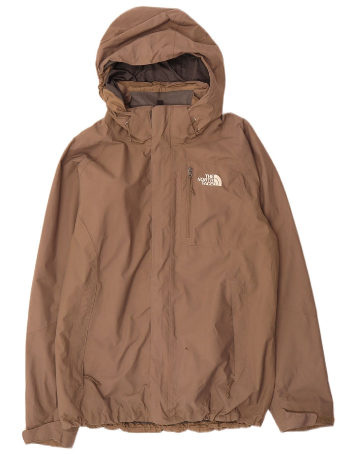The North Face Mens Hooded Rain Jacket UK 38 Medium Beige Nylon