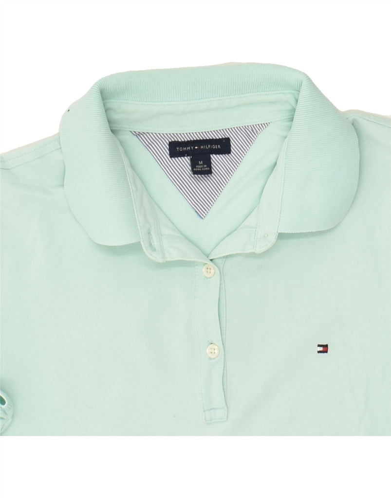 TOMMY HILFIGER Womens Polo Shirt UK 14 Medium Green Cotton | Vintage Tommy Hilfiger | Thrift | Second-Hand Tommy Hilfiger | Used Clothing | Messina Hembry 