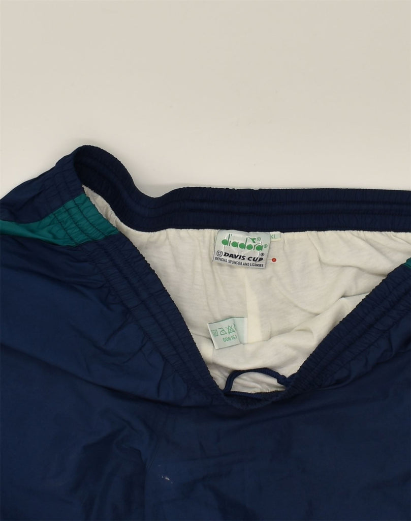 DIADORA Womens Tracksuit Trousers Joggers UK 18 XL Navy Blue Polyester | Vintage Diadora | Thrift | Second-Hand Diadora | Used Clothing | Messina Hembry 