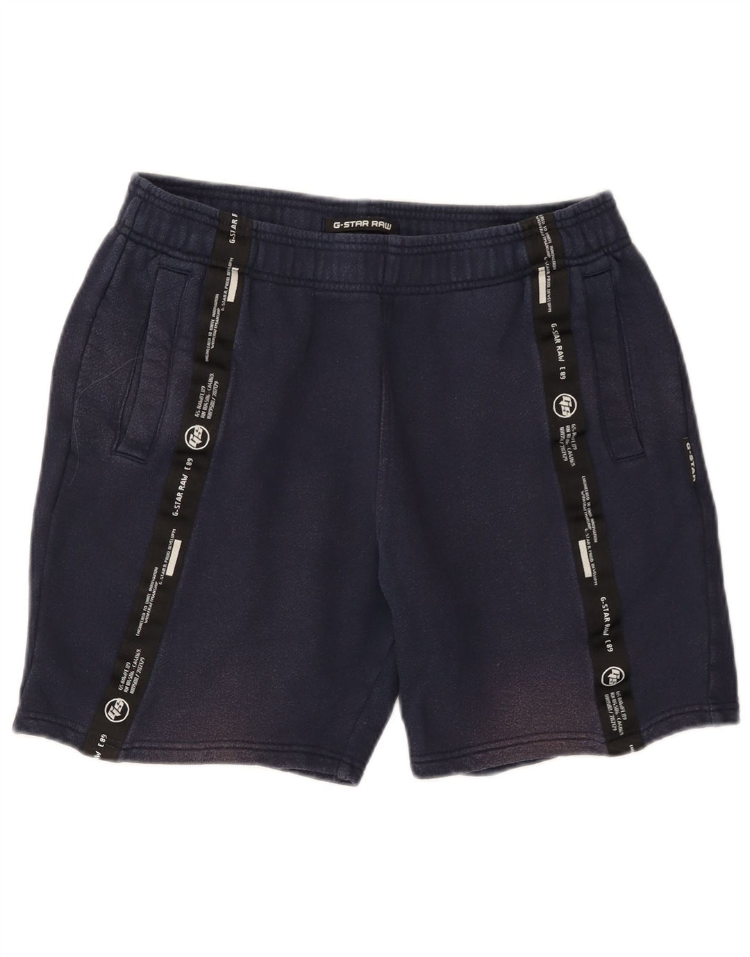 G-STAR Mens Graphic Sport Shorts Medium  Navy Blue Cotton