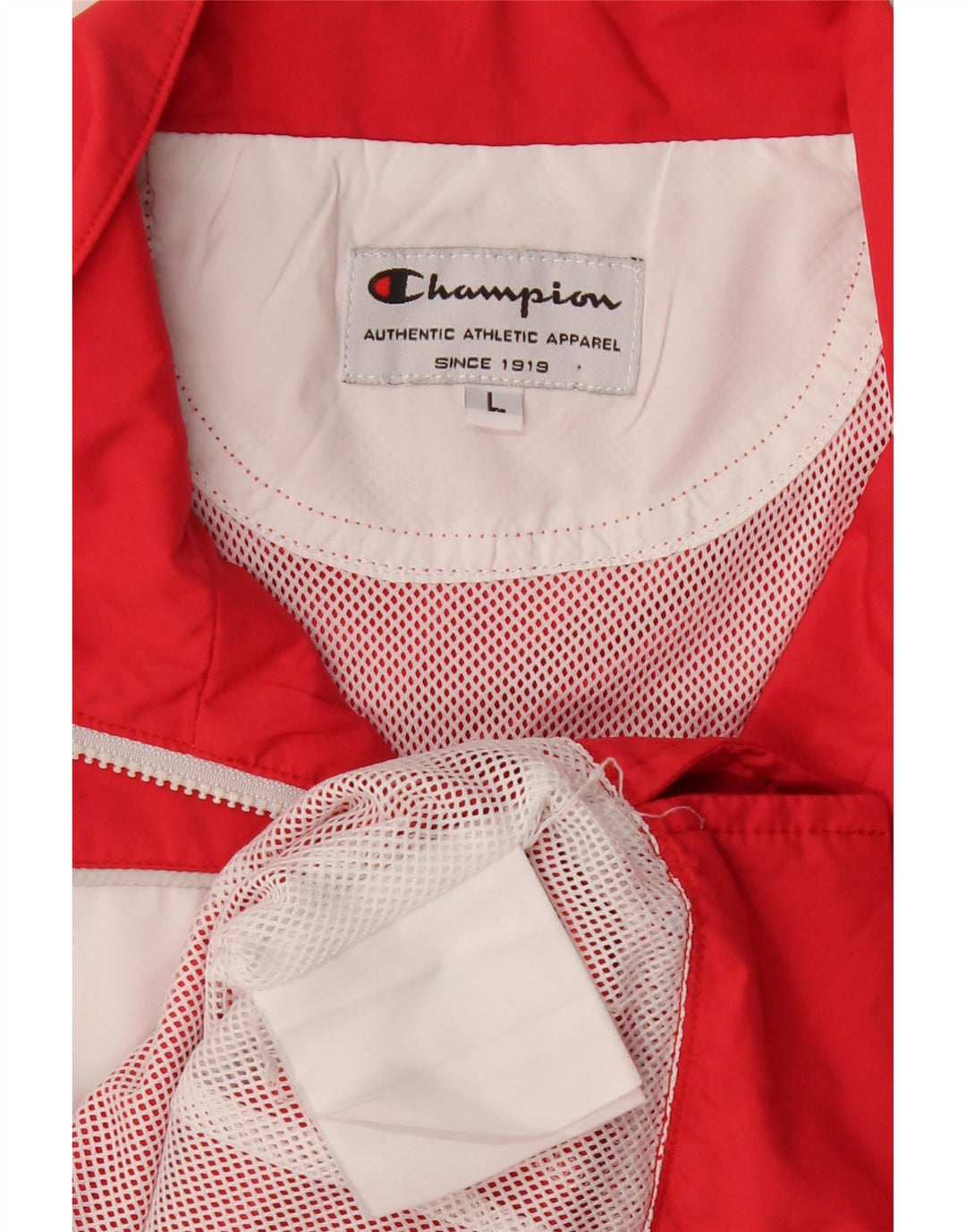 CHAMPION Womens Tracksuit Top Jacket UK 16 Large Red Colourblock