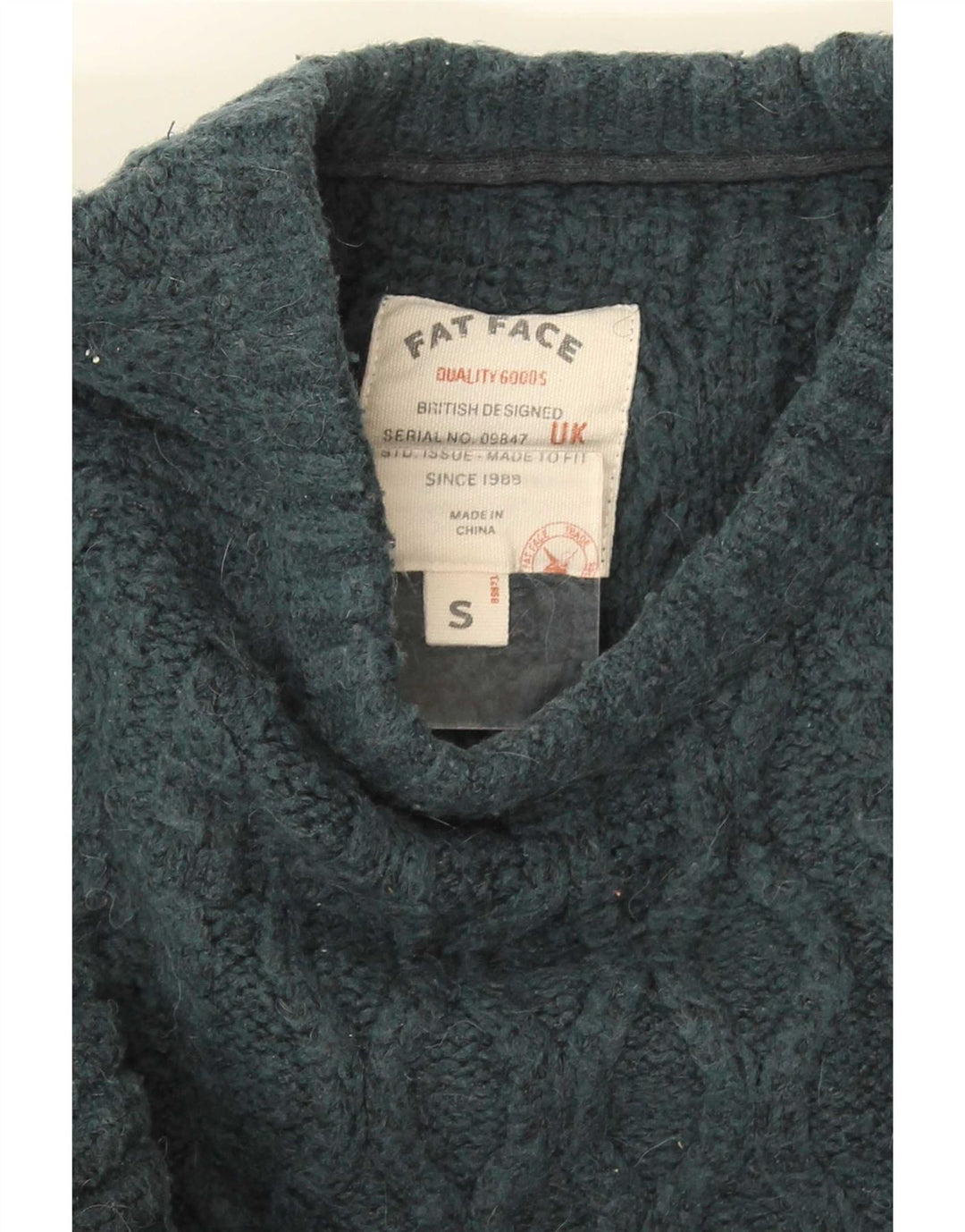 Fat Face Mens Crew Neck Jumper Sweater Small Green Wool