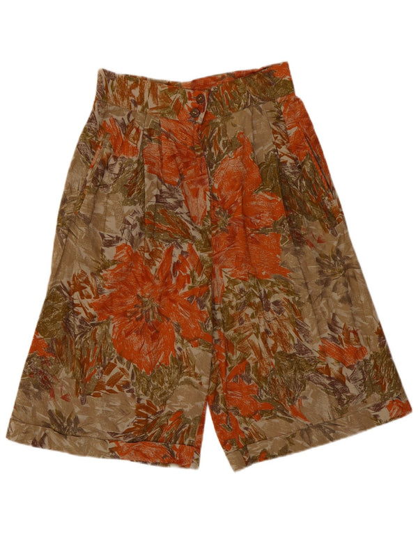 Vintage Womens High Waist Bermuda Shorts W26 Small Multicoloured Bohemian