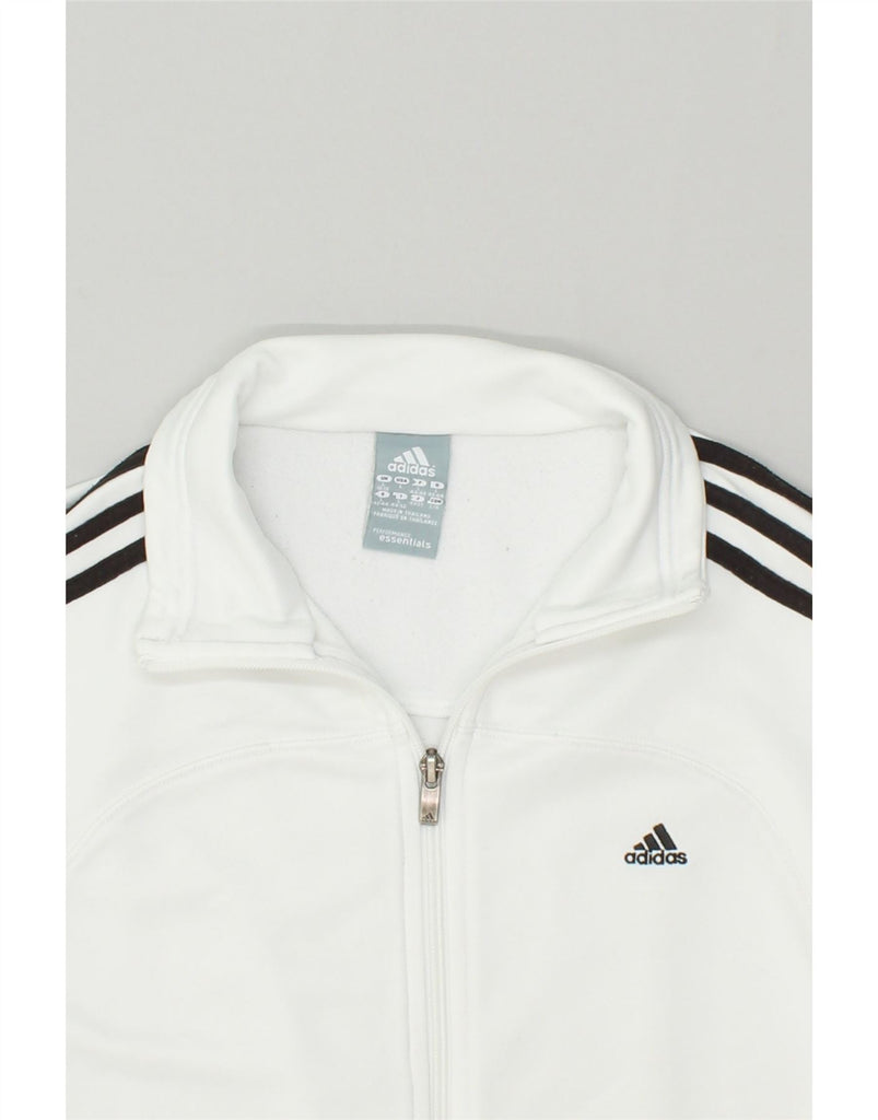 ADIDAS Womens Graphic Tracksuit Top Jacket UK 16 /18 Large White Polyester | Vintage Adidas | Thrift | Second-Hand Adidas | Used Clothing | Messina Hembry 