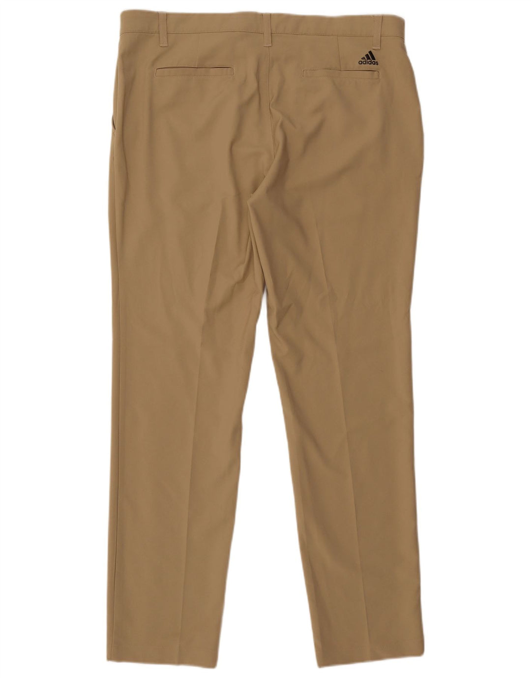 Adidas Mens Straight Chino Trousers W36 L32 Beige Polyester