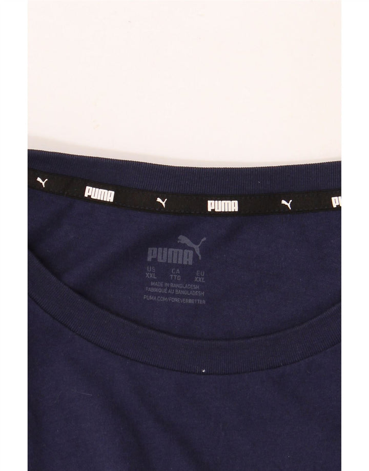 PUMA Mens Graphic T-Shirt Top 2XL Navy Blue