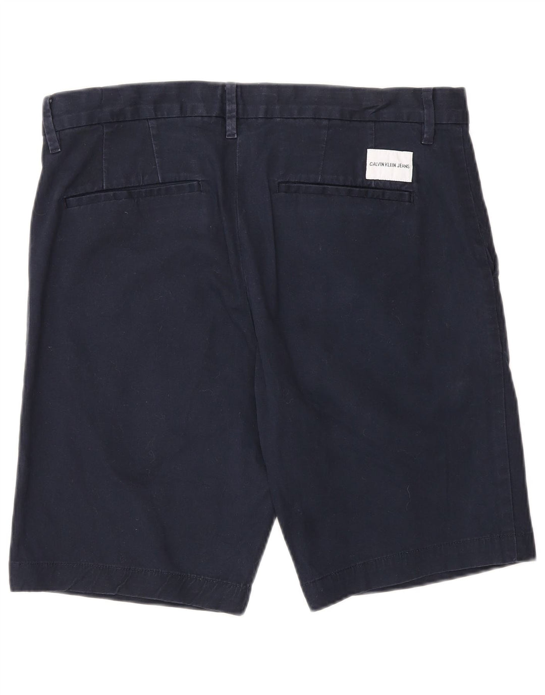 Calvin Klein Mens Chino Shorts W32 Medium Navy Blue Cotton