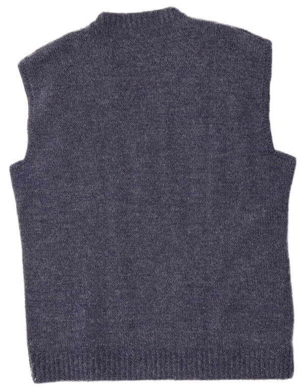 Vintage Mens Vest Tank Top Medium Navy Blue