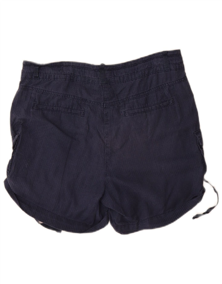 Marks & Spencer Womens Cargo Shorts UK 10 Small W32  Navy Blue Cotton