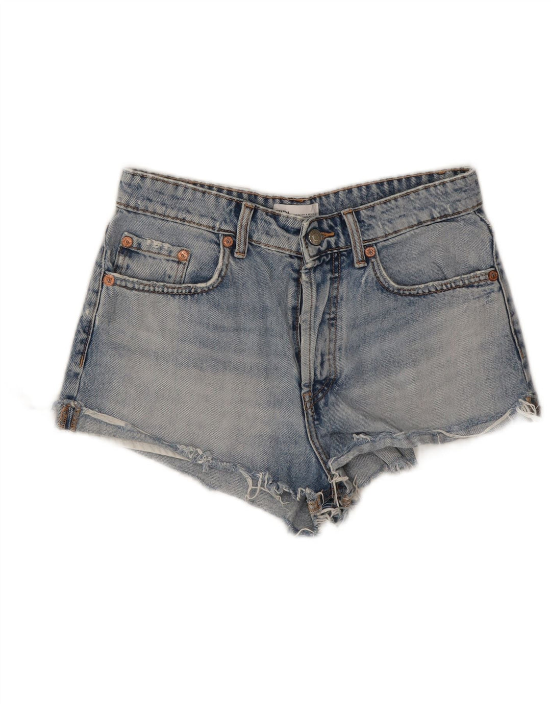 Zara Womens Denim Hot Pants EU 36 XS W26 Blue