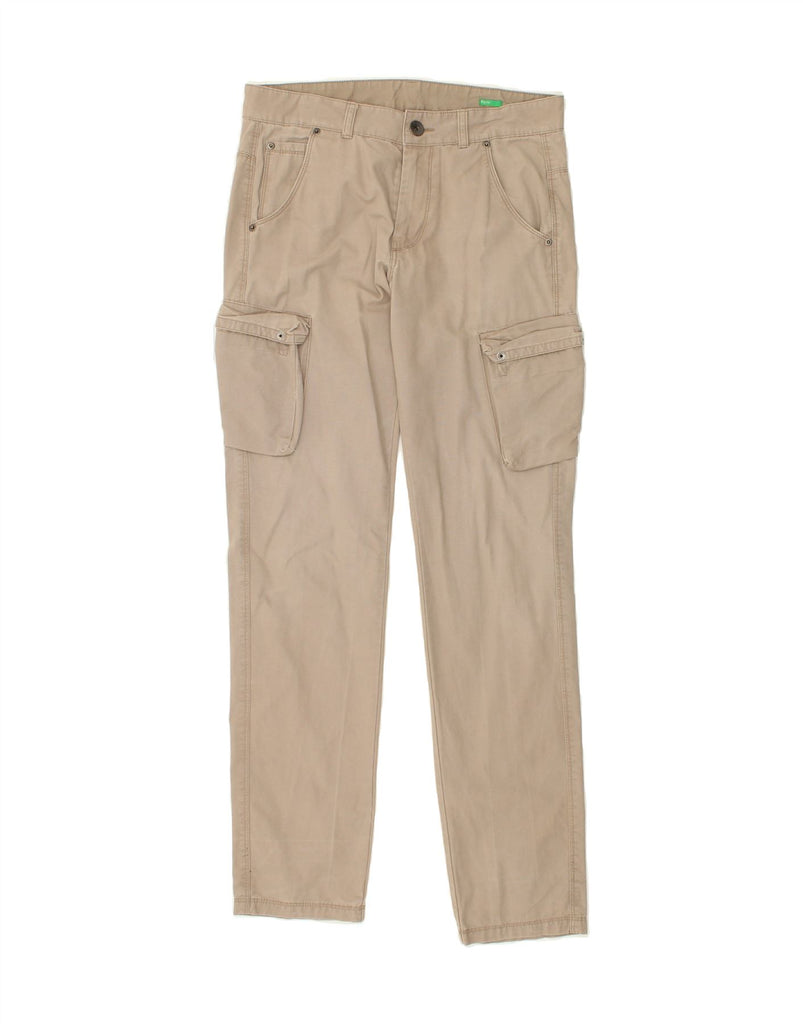 BENETTON Mens Slim Cargo Trousers W31 L31 Beige Vintage Benetton and Second-Hand Benetton from Messina Hembry 