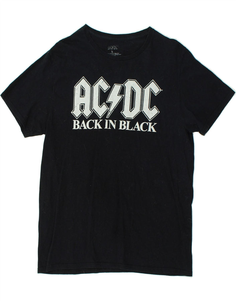 VINTAGE Womens AC DC Graphic T-Shirt Top UK 16 Large Black Cotton | Vintage Vintage | Thrift | Second-Hand Vintage | Used Clothing | Messina Hembry 