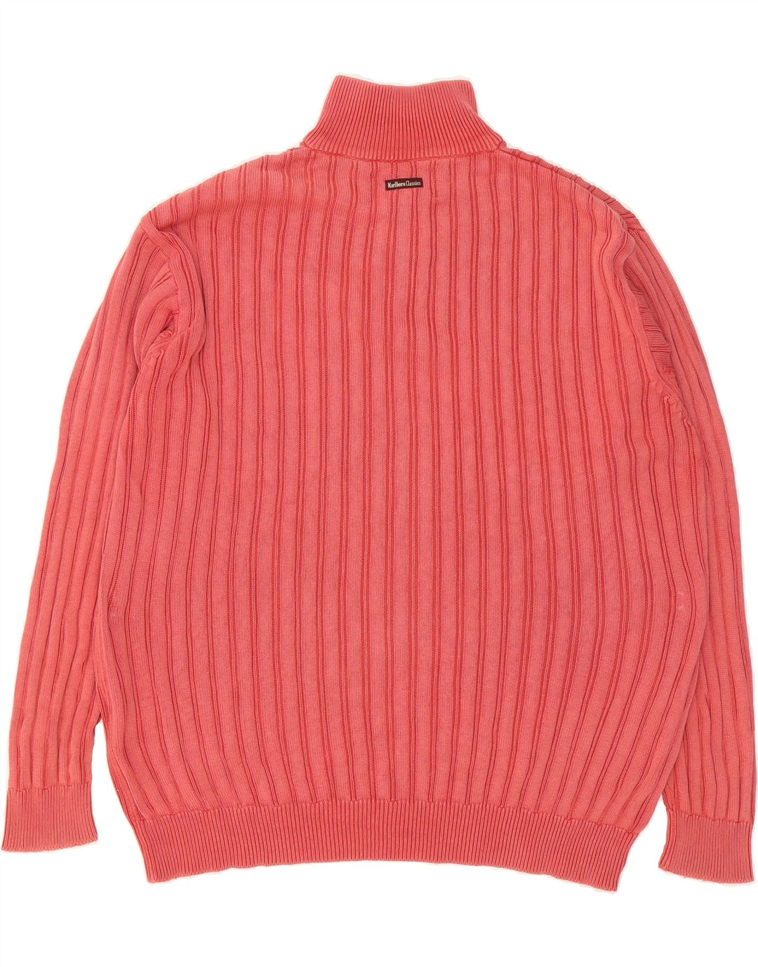MARLBORO CLASSICS Mens Zip Neck Jumper Sweater XL Pink Cotton Vintage Marlboro Classics and Second-Hand Marlboro Classics from Messina Hembry 