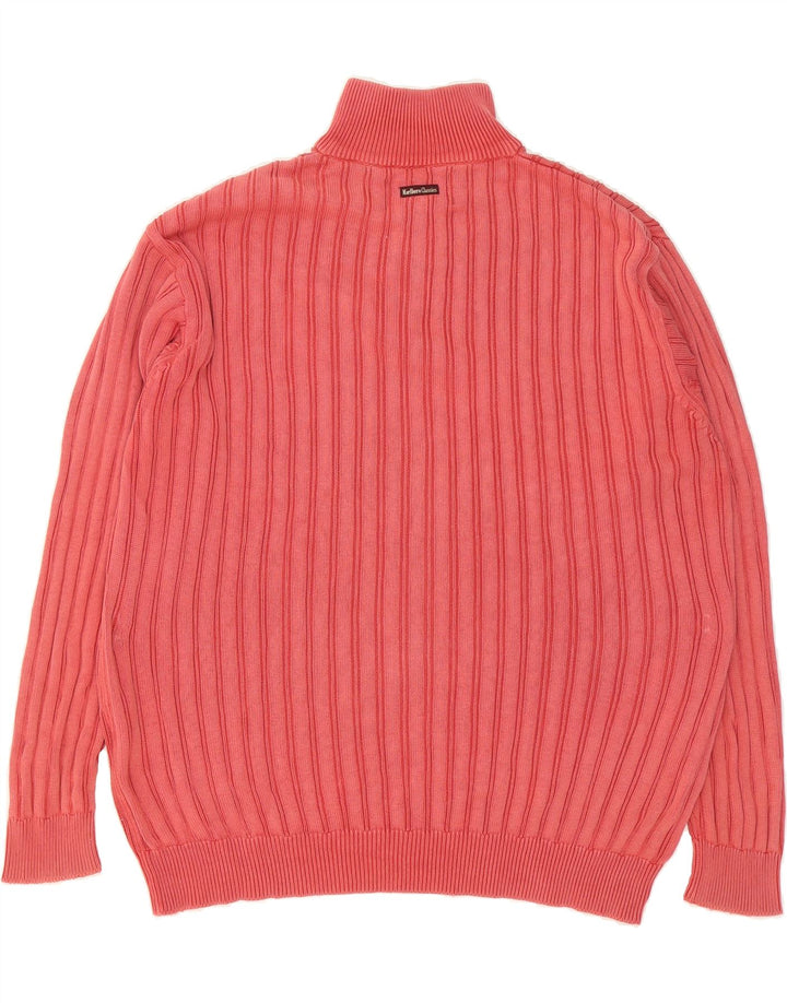MARLBORO CLASSICS Mens Zip Neck Jumper Sweater XL Pink Cotton Vintage Marlboro Classics and Second-Hand Marlboro Classics from Messina Hembry 