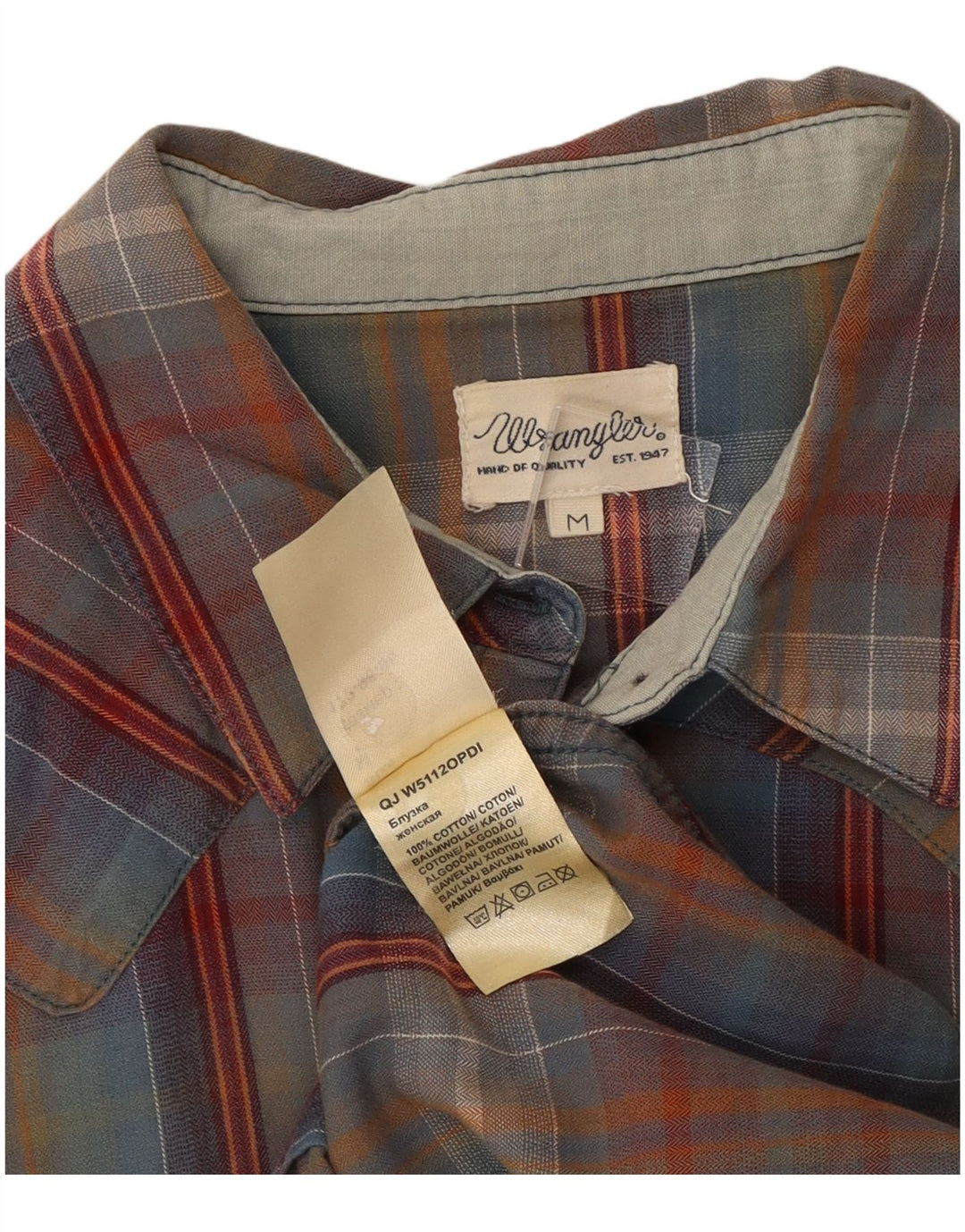 Wrangler Womens Shirt UK 12 Medium Multicoloured Plaid Cotton