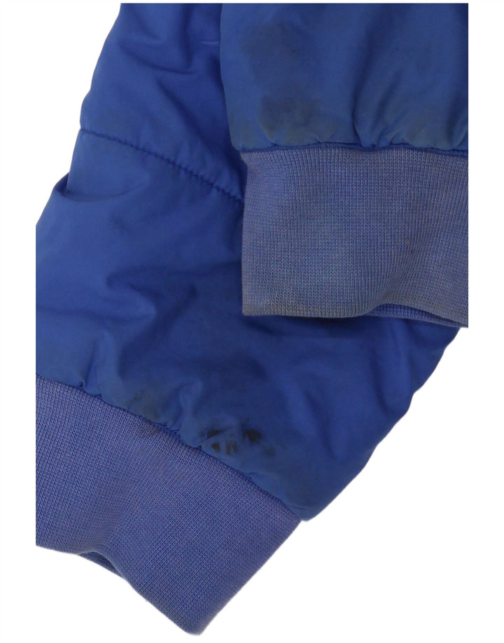 Adidas Boys Hooded Padded Jacket 15-16 Years Blue Colourblock Polyester