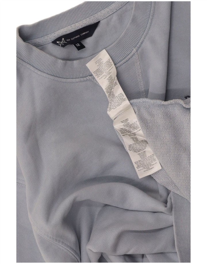 CREW CLOTHING Womens Sweatshirt Jumper UK 12 Medium Blue Cotton