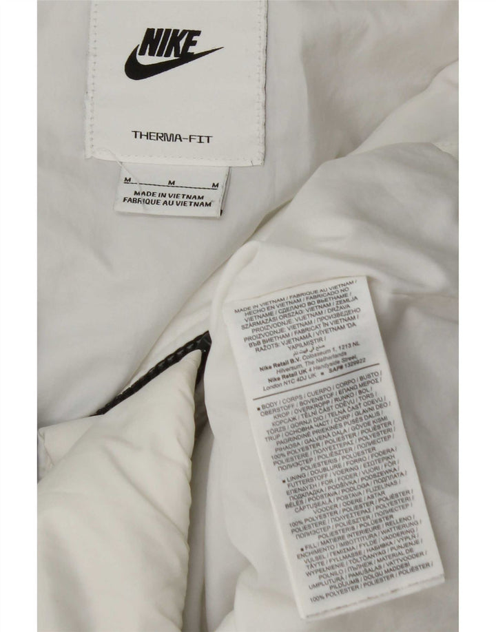 Nike Womens Therma-Fit Graphic Hooded Padded Jacket UK 14 Medium White