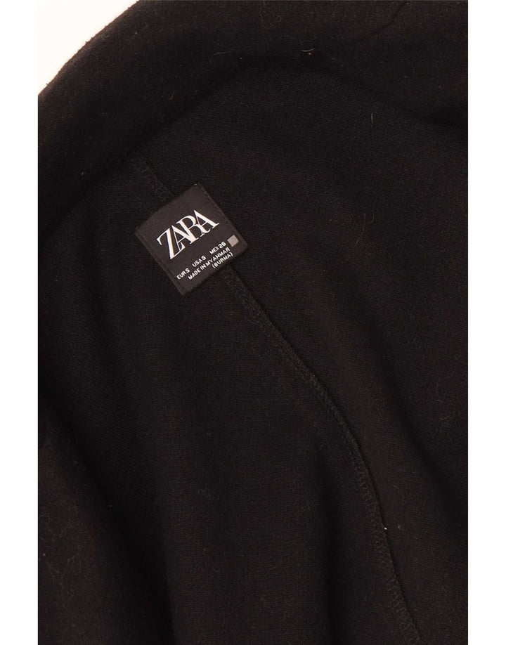 Zara Womens Open Overcoat UK 10 Small Black