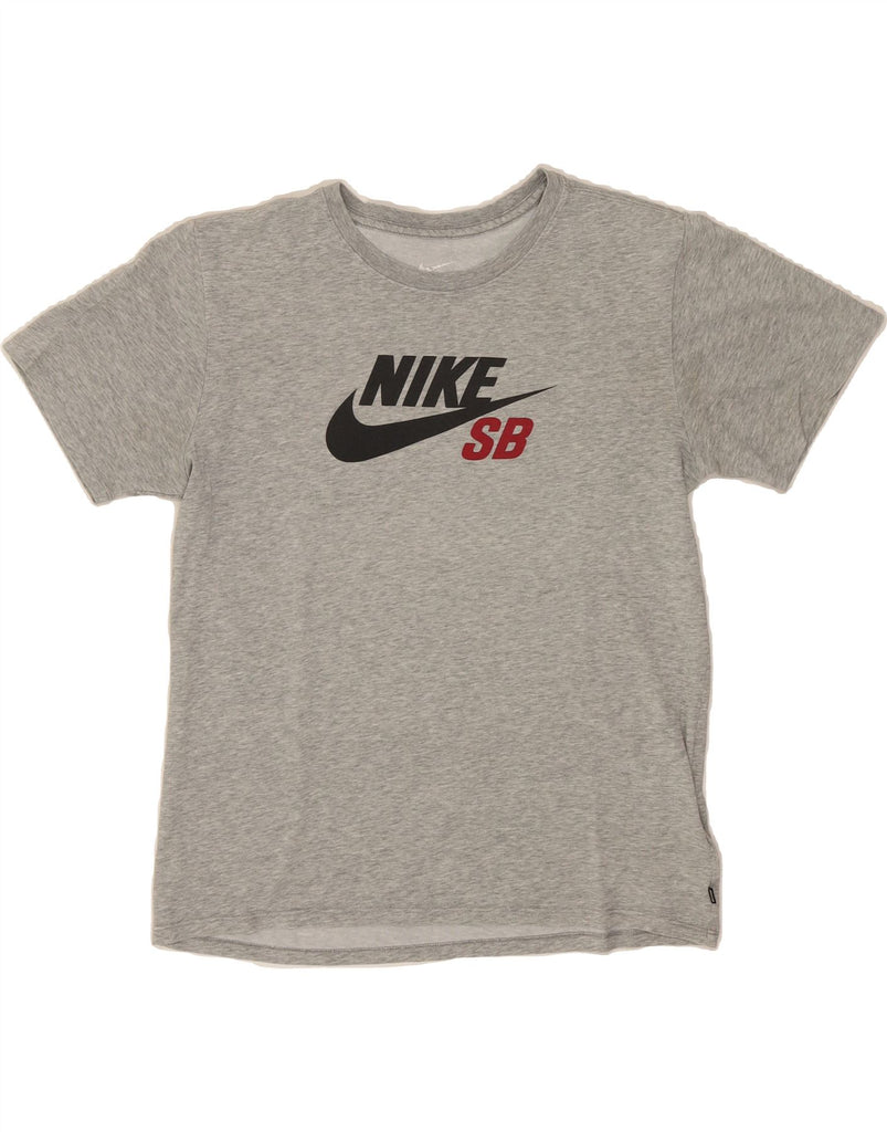 NIKE Womens Dri Fit Graphic T-Shirt Top UK 14 Medium Grey Cotton Vintage Nike and Second-Hand Nike from Messina Hembry 