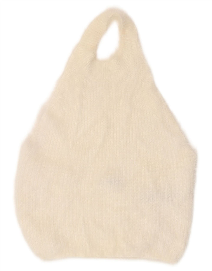 Zara Womens Knit Halter Top UK 14 Large White Nylon