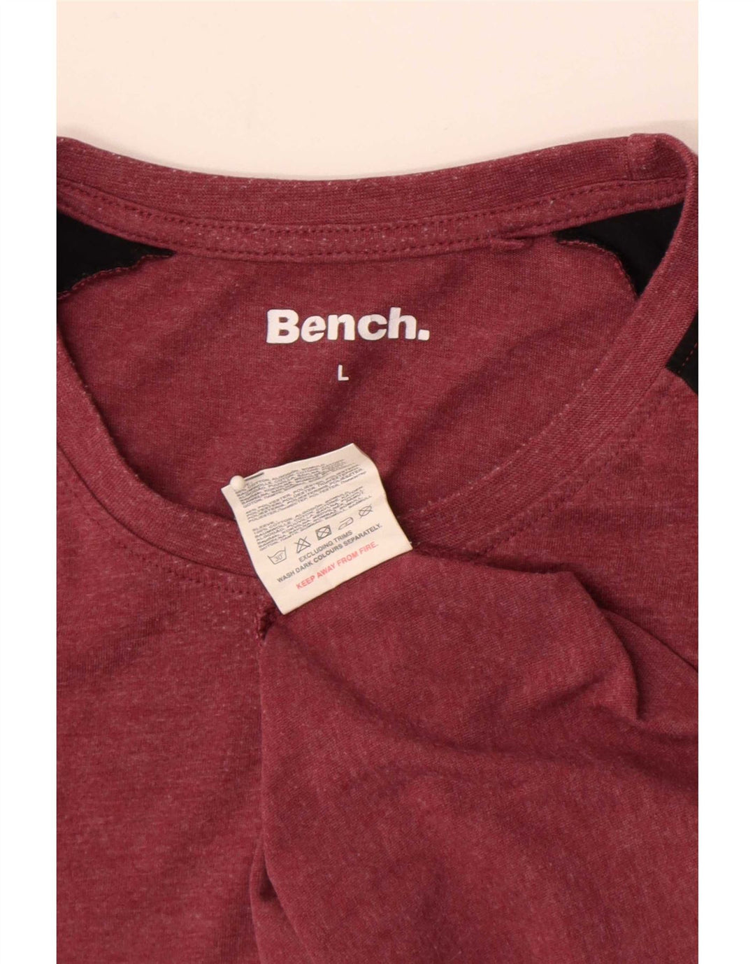 Bench Mens Short Sleeve Regular T-Shirt Top Large Red Colourblock Cotton