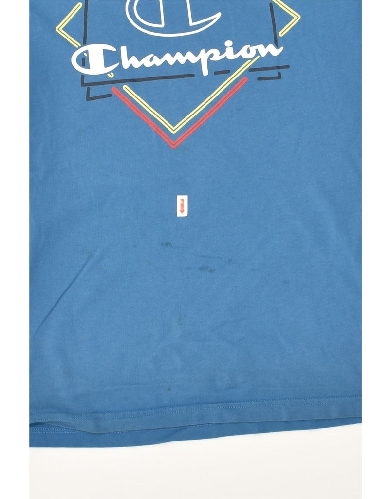 CHAMPION Boys Graphic T-Shirt Top 13-14 Years XL Blue Cotton | Vintage Champion | Thrift | Second-Hand Champion | Used Clothing | Messina Hembry 