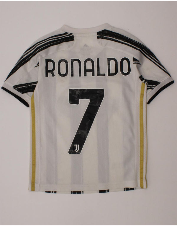 Adidas Boys Juventus Graphic T-Shirt Top 7-8 Years White Striped