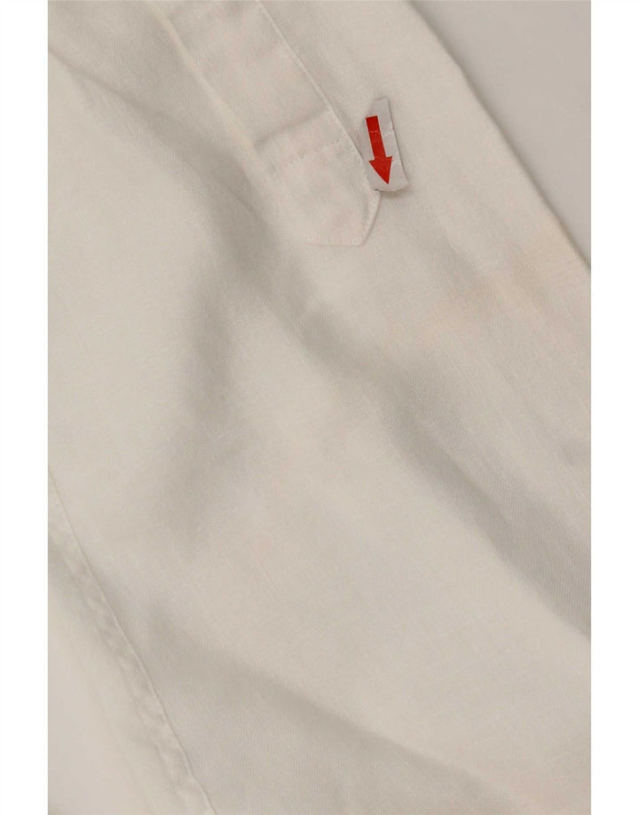 Jaeger Mens Shirt Medium White Linen