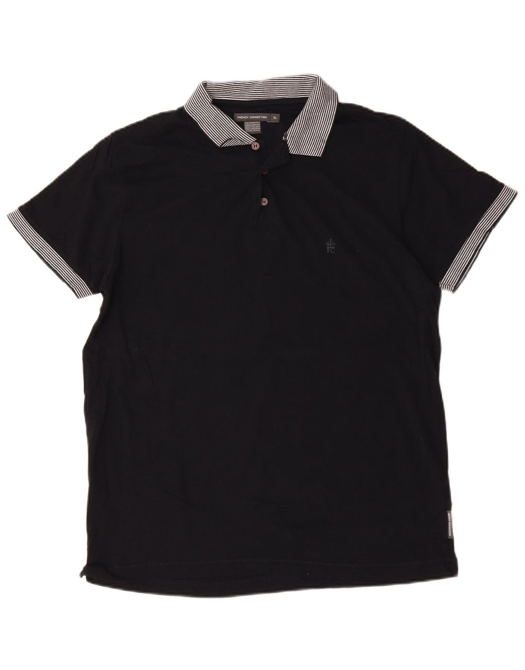 French Connection Mens Polo Shirt XL Navy Blue Cotton