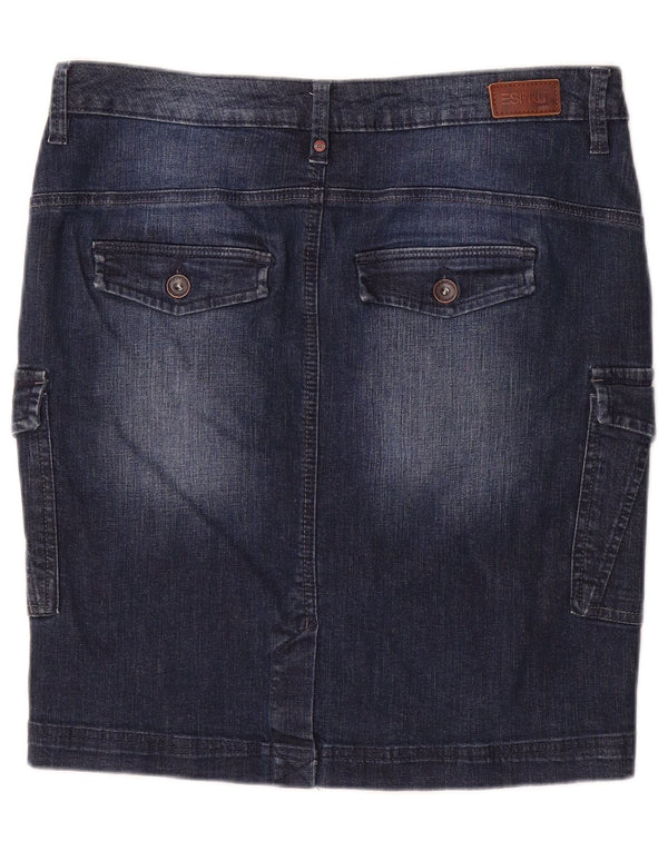 Esprit Womens Denim Cargo Skirt W30 Medium Blue Cotton