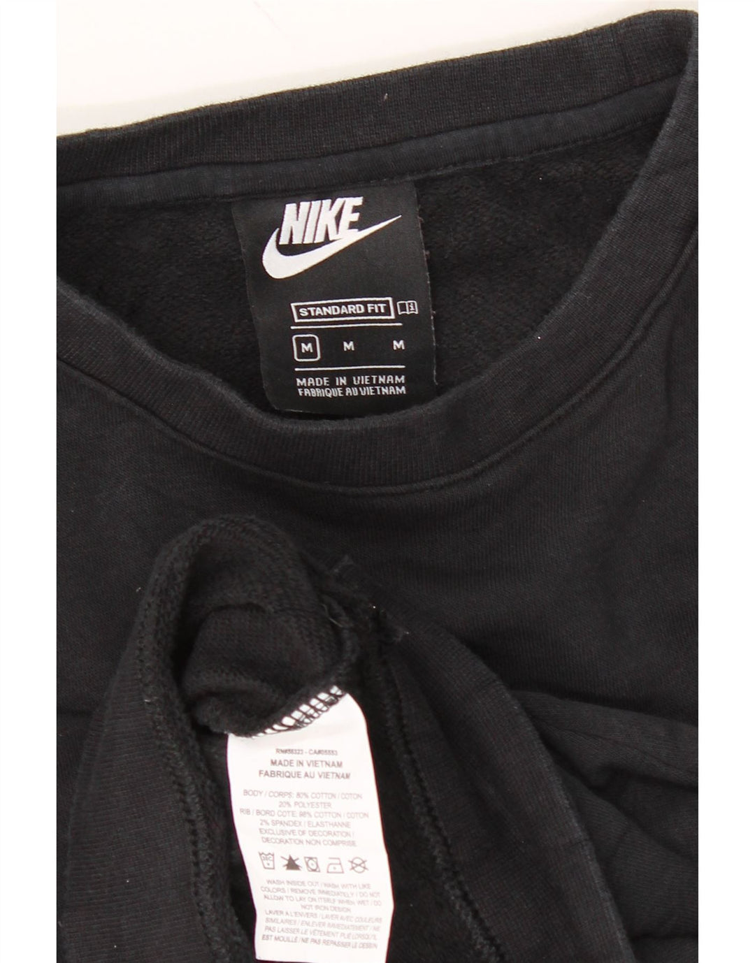 NIKE Womens Standard Fit Graphic Sweatshirt Jumper UK 14 Medium Black Vintage Nike and Second-Hand Nike from Messina Hembry 